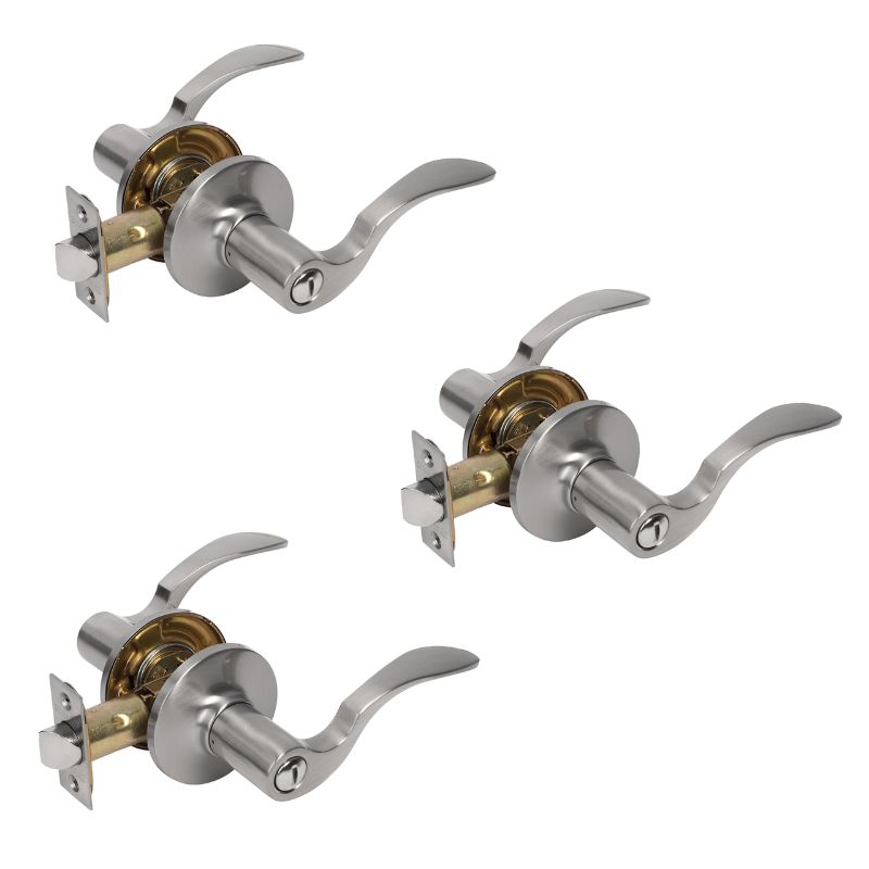 Photo 2 of Dynasty Hardware MON-30-US15 Monterey Lever Privacy Set, Satin Nickel, Contractor Pack