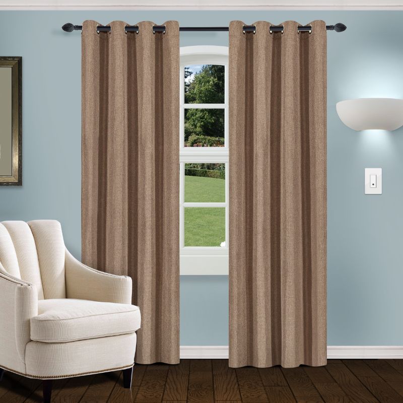 Photo 1 of Black Out Curtain Set Brown 