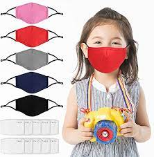 Photo 1 of 5 Pack Kids Reusable, Washable Facial Cotton Covering for Children- Includes 10Pcs Filters
