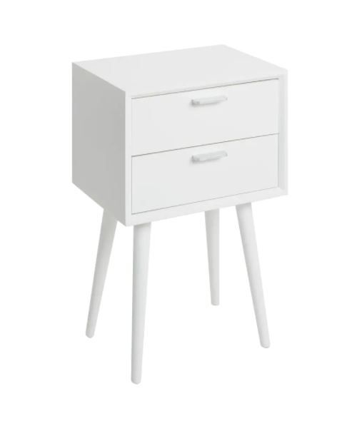 Photo 1 of  Mid-Century 2-Drawer Accent Table - White