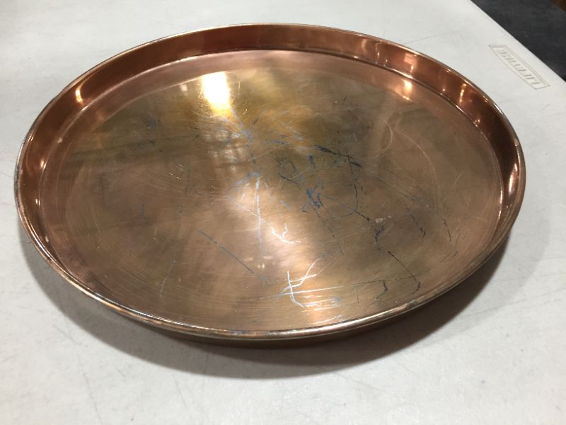 Photo 2 of 12 inch Copper Round Tray, 12-inch