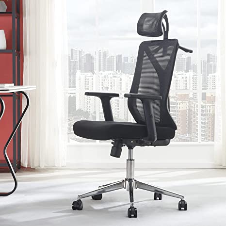 Photo 1 of Molblly Home Office Chair Ergonomic Desk Chair Computer Gaming Chairs High-Back Executive Mesh Chair Adjustable Arm Rests & Seat Height ?Adjustable Lifting Headrest with Hanger- Reclines?Black
