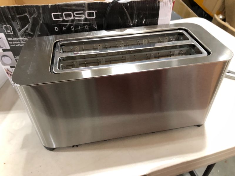 Photo 1 of Caso Design - Four Slice Wide Slot Toaster - Stainless Steel