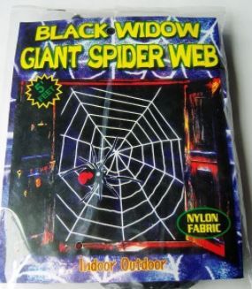 Photo 2 of Black Widow Giant Spider Web For Halloween Decoration-7ct