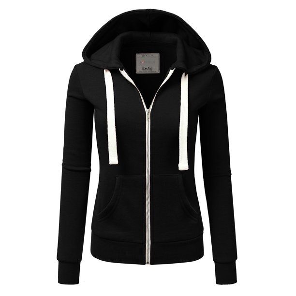 Photo 1 of Doublju Women's Lightweight Pocket Zip-Up Hoodie Jacket for Women Medium 