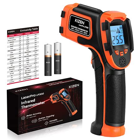 Photo 1 of KIZEN Infrared Thermometer Gun (NOT for Humans) - LaserPro LP300 Non-Contact Temperature Gun for Cooking, Home Repairs & Maintenance, -58Deg F to 1112Deg F (-50 Deg C to 600 Deg C)