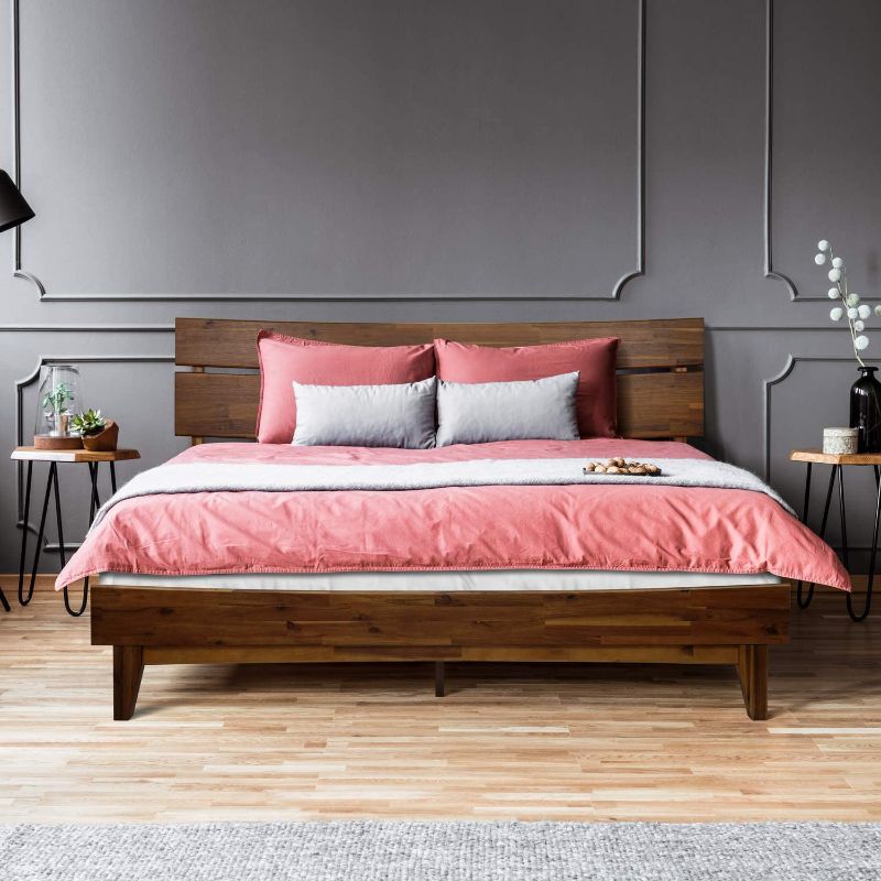 Photo 1 of ACACIA Aurora 14 Inch Wood Platform Bed Frame with Headboard, King