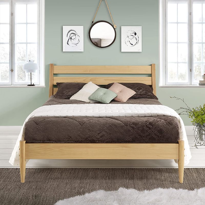 Photo 1 of Camaflexi MidCentury Platform Bed / Solid Wood / No Box Spring Needed, Mattress Support: 12 Slats, 3 Center Supports and 2 Support Legs/ Scandinavian Oak, Queen.