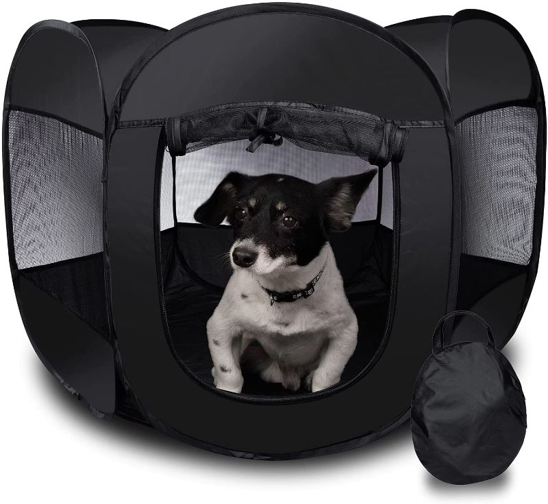 Photo 1 of Zone Tech Portable Foldable Pet Playpen Tent – Medium Size Premium Quality Indoor Outdoor Mesh Open Air Exercise Pop-Up Playen Tent for Dogs and Cats