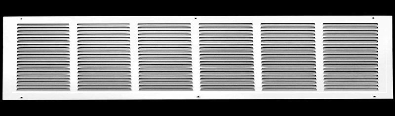 Photo 1 of 30"w X 6"h Steel Return Air Grilles - Sidewall and Ceiling - HVAC Duct Cover - White [Outer Dimensions: 31.75"w X 7.75"h]