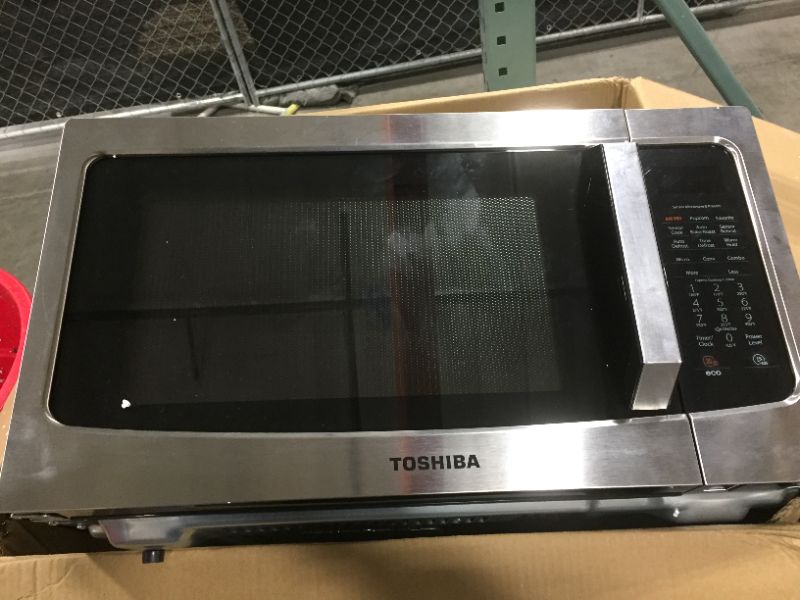 Photo 2 of Toshiba ML-EC42P(SS) Multifunctional Microwave Oven with Healthy Air Fry, Convection Cooking, Smart Sensor, Easy-to-Clean Interior and ECO Mode, 1.5 Cu.ft, Black Stainless Steel