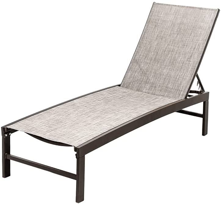 Photo 1 of Crestlive Products Aluminum Adjustable Chaise Lounge Chair Outdoor Five-Position Recliner, Curved Design, All Weather for Patio, Beach, Yard, Pool (Beige)
