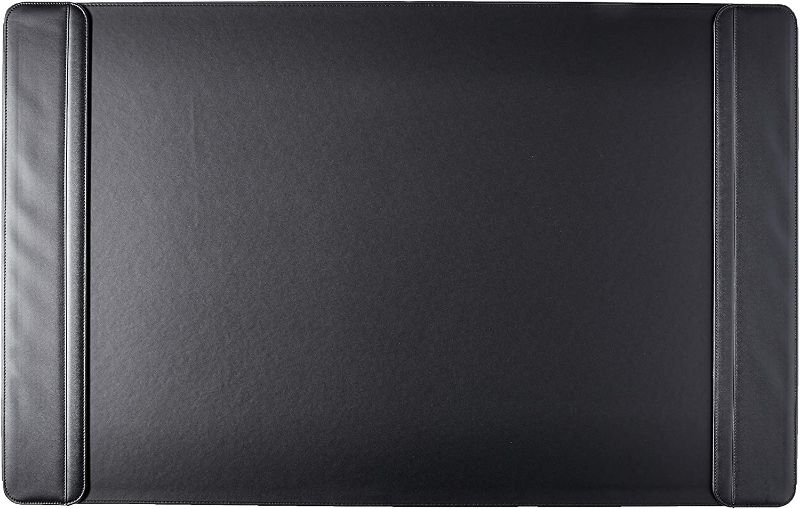 Photo 1 of Artistic 24"x38" Sagamore Executive Designer Flip Side Panel Desk Pad, Ultra smooth Leather Like Writing Surface, Protects From Scratches & Spills , Black
