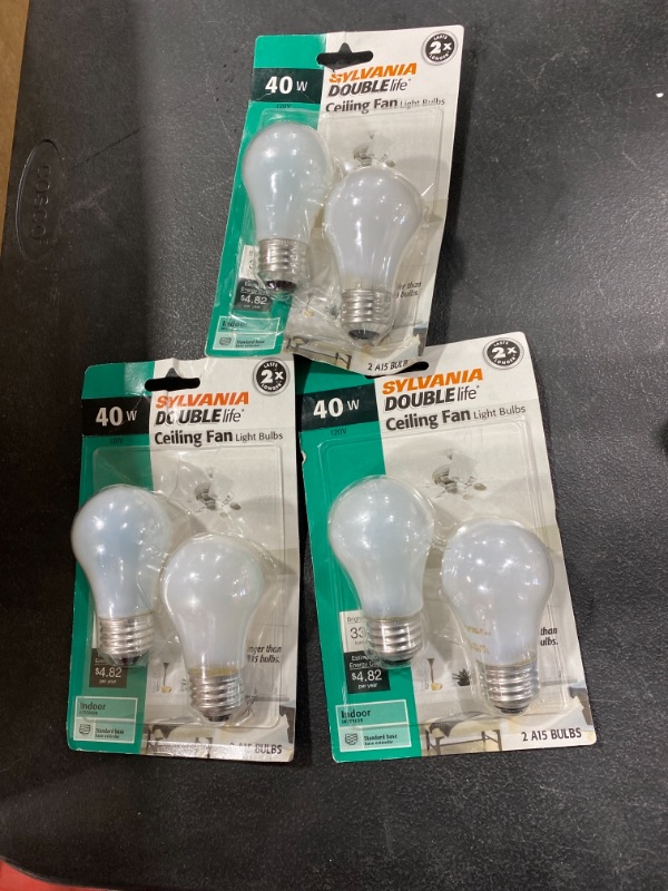 Photo 2 of 40-Watt A15 Double Life Incandescent Light Bulb in Soft White Color 2700K Temperature (2-Pack), PACK OF THREE
