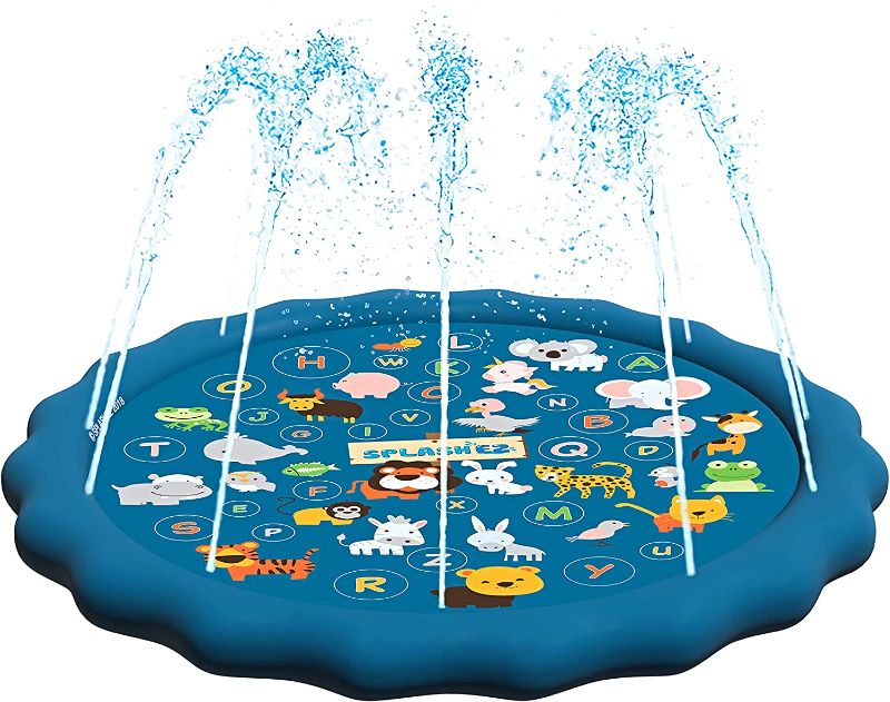 Photo 1 of SplashEZ 3-in-1 Splash Pad, Sprinkler for Kids, and Wading Pool for Learning – Children’s Sprinkler Pool, 60’’ Inflatable Water Toys – “from A to Z” Outdoor Swimming Pool for Babies and Toddlers

