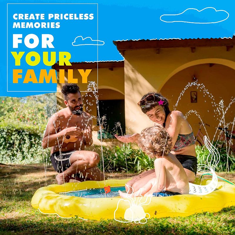 Photo 3 of SplashEZ 3-in-1 Splash Pad, Sprinkler for Kids, and Wading Pool for Learning – Children’s Sprinkler Pool, 60’’ Inflatable Water Toys – “from A to Z” Outdoor Swimming Pool for Babies and Toddlers
