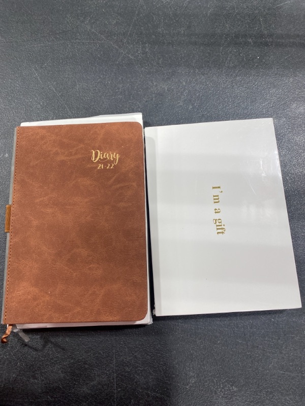 Photo 1 of 21-22 Daily diary, Pack of two, leather cover 