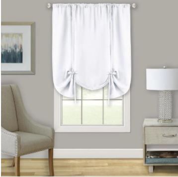 Photo 1 of ACHIM Darcy 58 in. W x 63 in. L Polyester Light Filtering Tie-Up Window Panel in White