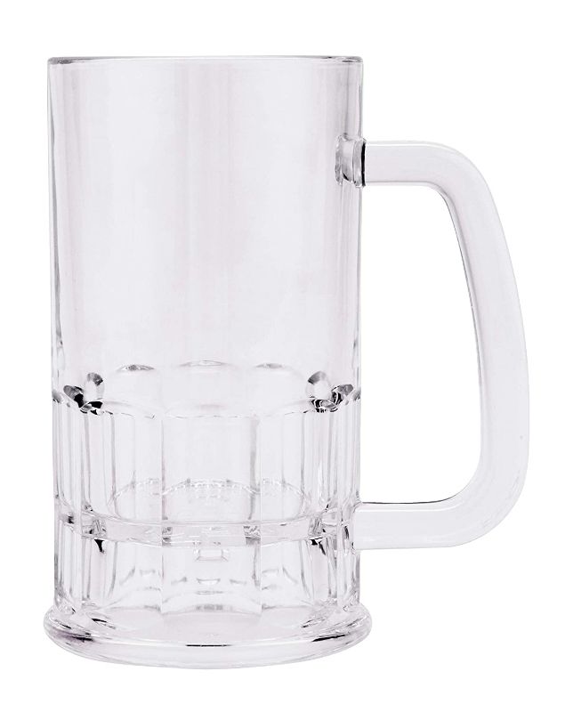 Photo 1 of GET Shatter-Resistant Plastic Beer Mug - Stein, 12 Ounce, BPA Free , 00084-1-SAN-CL-EC (Set of 12)
