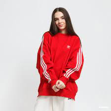 Photo 1 of adidas Originals Oversized Sweatshirt, RED, SIZE S