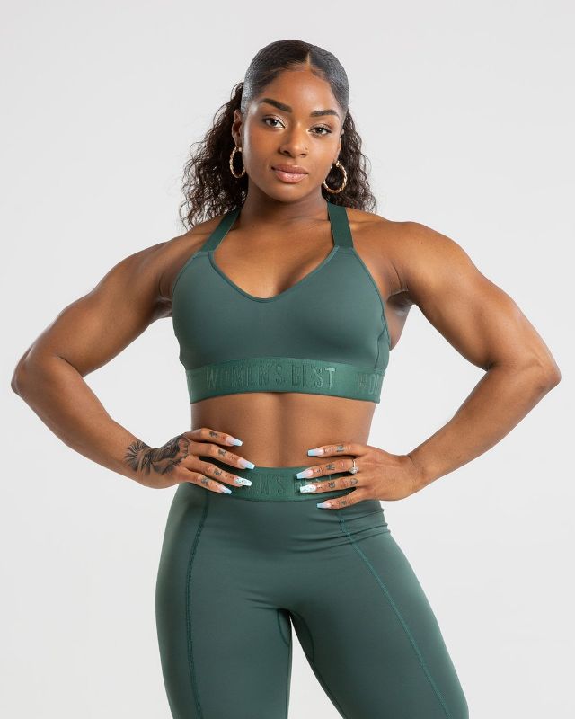 Photo 1 of Women's Best Wear HOLD SPORTS BRA, JUNGLE GREEN, MEDIUM