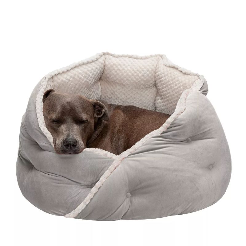 Photo 1 of FurHaven Calming Wrap-Around Hug Small Dog and Cat Bed, MEDIUM