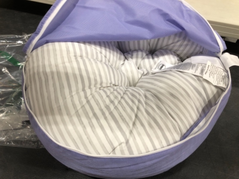 Photo 1 of BOPPY INFANT PILLOW, GREY/WHITE STRIPE