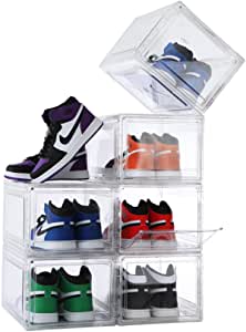 Photo 1 of 6-piece shoe box, transparent stackable storage shoe box