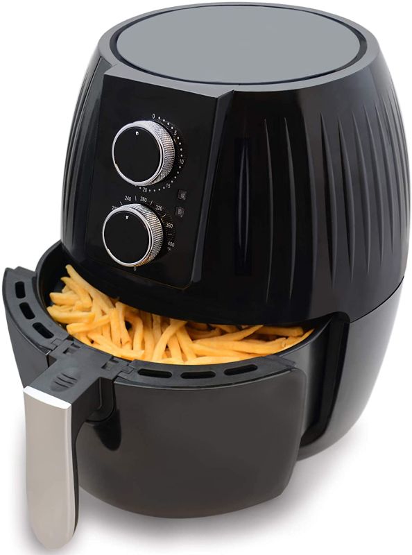 Photo 1 of Aurkalri 4.8Qt/4.5L Air Fryer With Timer And Temperature Control, Nonstick Fry Basket with Stainless Steel Finish, Recipe Guide + Auto Shut Off Feature,1300-Watt Electric Hot XL Air Fryers ,Family sharing outfit Oven Oil Free Nonstick Cooker (Black)
