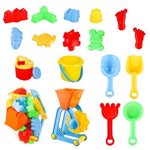 Photo 1 of Awefrank Beach Toys Sand Toys Set for Kids 18 Beach Toys Includes Sand Water Wheel Beach Bucket Beach Shovel Tool Kit Watering