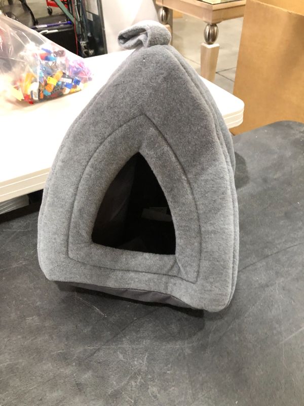 Photo 2 of FurHaven Fleece Pet Tent Small Dog and Cat Bed Heather Gray