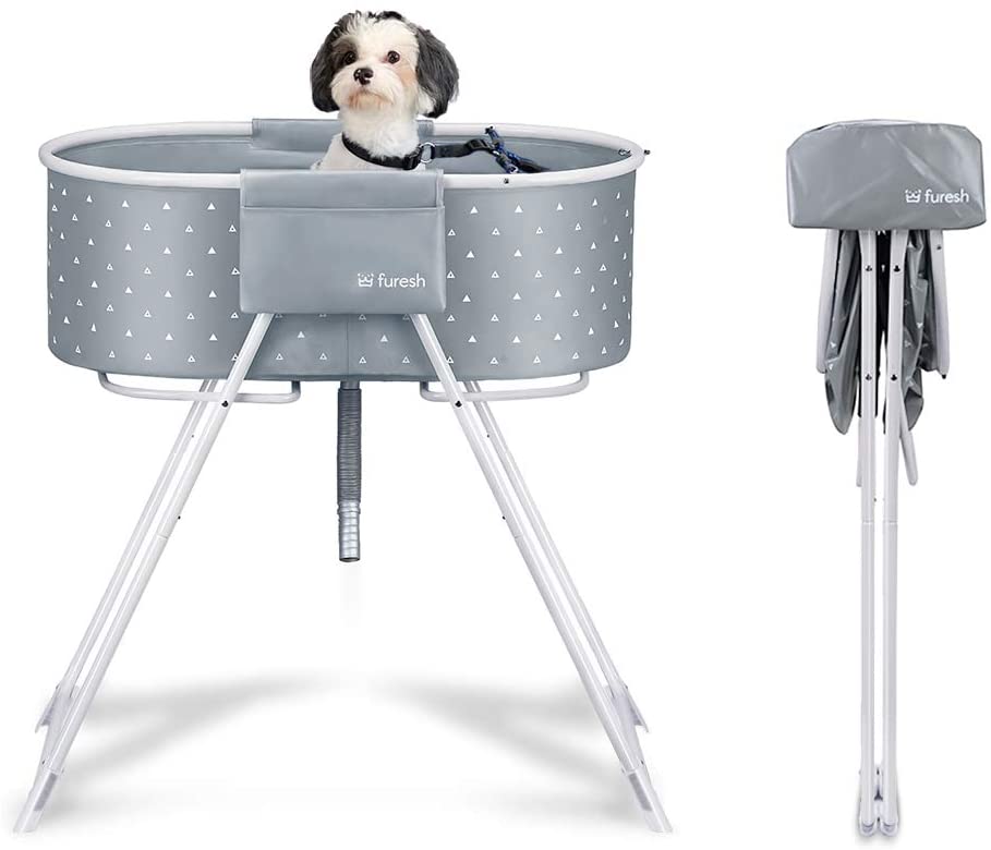 Photo 1 of Furesh Elevated Folding Dog Bath Tub and Wash Station for Bathing, Shower, and Grooming, Foldable and Portable, Indoor and Outdoor, Perfect for Small and Medium Size Dogs, Cats and Other Pet
