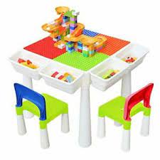 Photo 1 of kids 4 in 1 multi activity build table with chairs set classic 20 inch