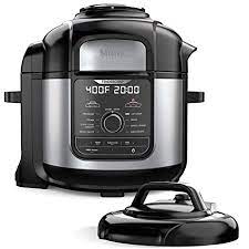 Photo 1 of Ninja FD401 Foodi 8-qt. 9-in-1 Deluxe XL Cooker & Air Fryer-Stainless Steel Pressure Cooker, 8-Quart, (Renewed)
