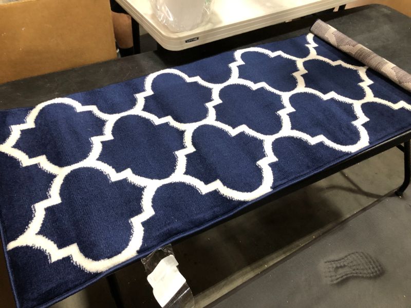 Photo 1 of 24 X 56 INCHES BLUE RECTANGULAR AREA RUG