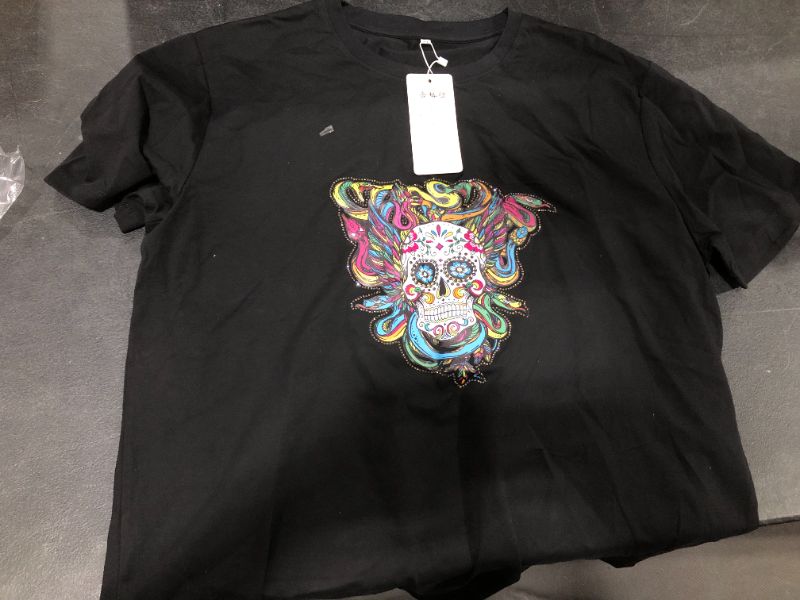 Photo 1 of BLACK DAY OF THE DEAD T SHIRT, SIZE XL