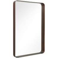 Photo 1 of ANDY STAR Bronze Rectangular Wall Mirror  24x36 Contemporary Stainless Steel Metal Frame Rounded Corner 2 Deep Set Design for Bathroom