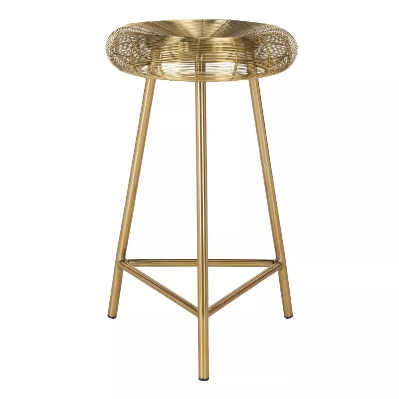 Photo 1 of Addison Wire Weaved Contemporary Counter Height Barstool Gold - Safavieh