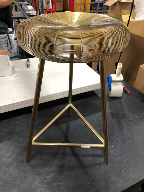 Photo 2 of Addison Wire Weaved Contemporary Counter Height Barstool Gold - Safavieh