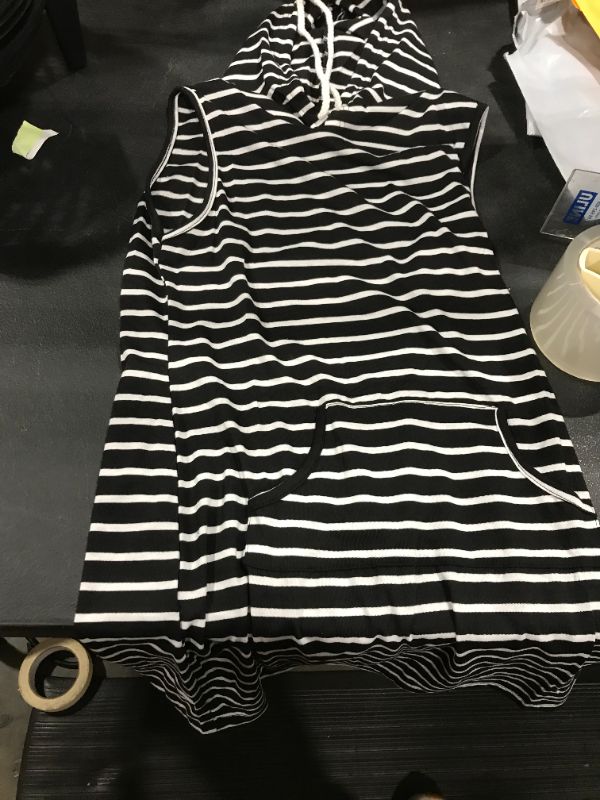 Photo 1 of Black striped sleeveless hoodie (M) 2PK