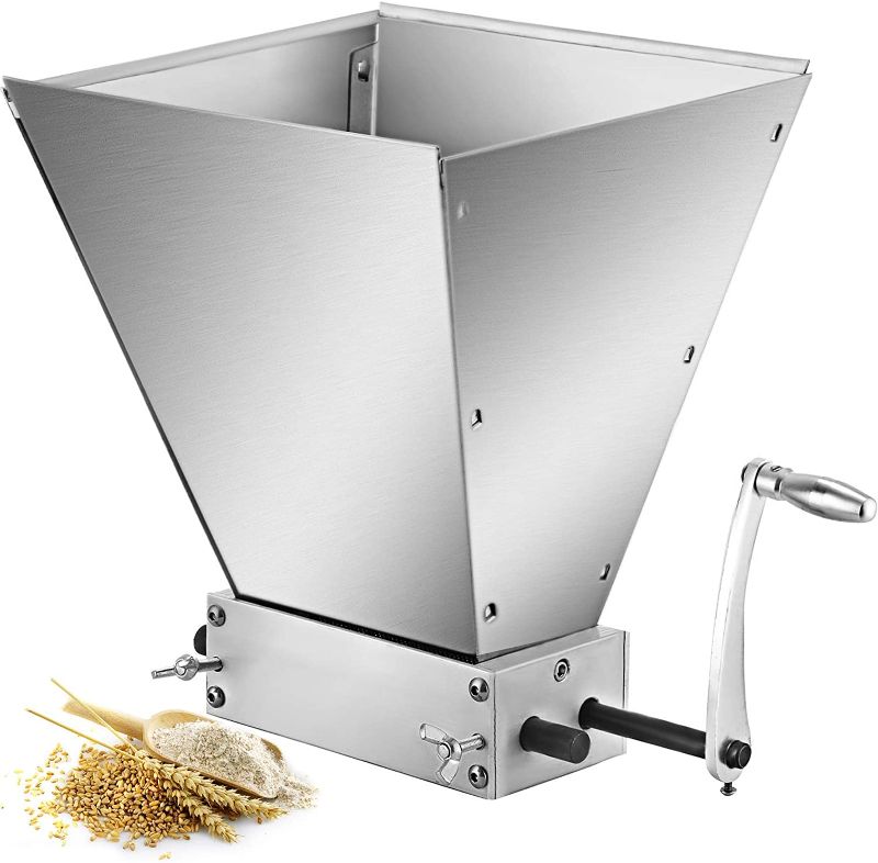 Photo 1 of ZTBXQ Home Appliances Kitchen Tools DY-168 Grain Malt Mill Crusher 8 lb/min Manual Grain Mill Barley Crusher Grinder 2 Roll Crusher Brewery Malt Crusher (DY-168)
