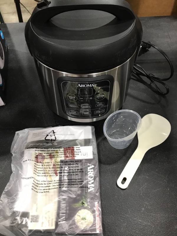 Photo 2 of Aroma Housewares ARC-994SB 2O2O model, Rice, Grain, Saute Pan, Slow Cooker, Steamer, Stewpot, Oatmeal, Risotto, Soup Maker, 8-cup cooked/4-cup uncooked/2QT, Stainless Steel