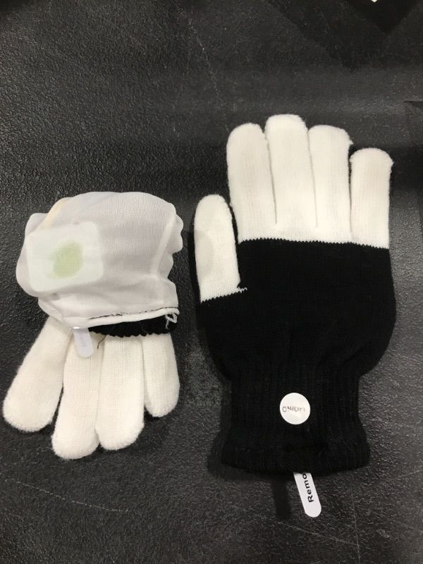 Photo 2 of Black, white tipped heated gloves