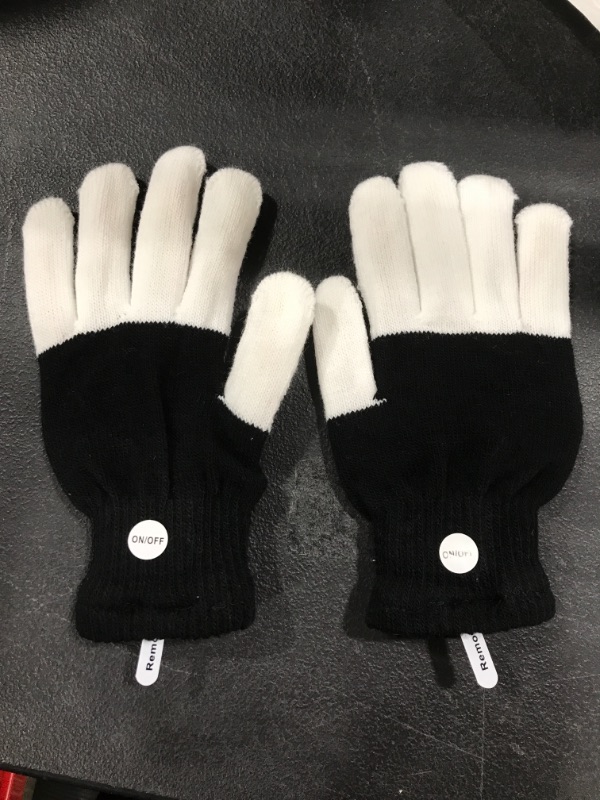 Photo 2 of Black, white tipped heated gloves