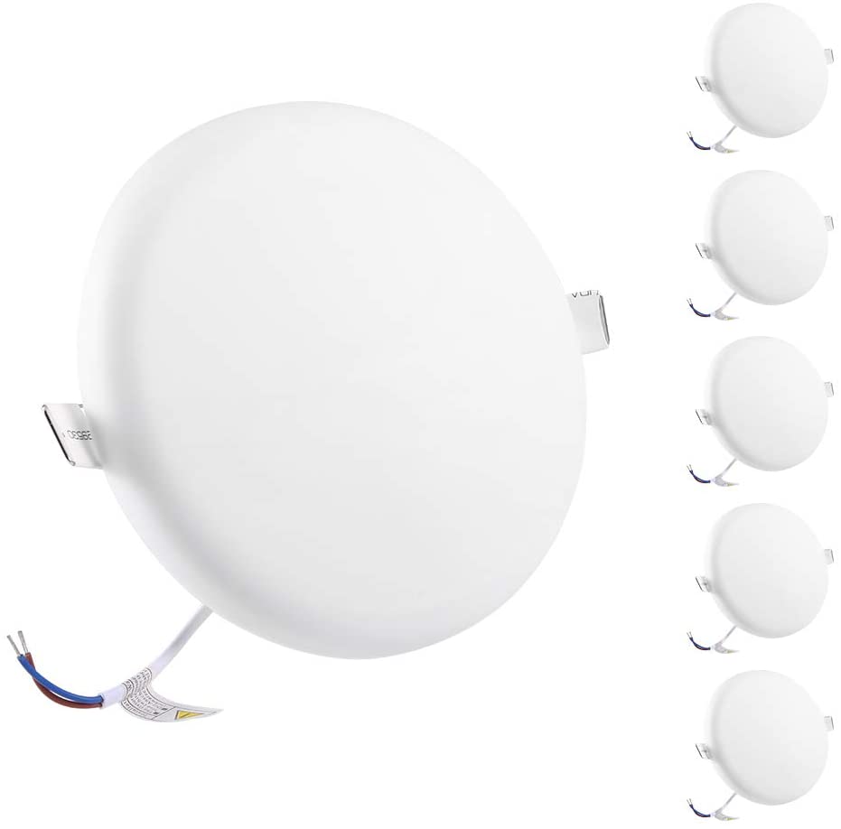 Photo 1 of Bright Pack of 6 Units 12W 6inch Dimmable Round LED Panel Light 180 Beads Angle UltraThin LED Recessed Ceiling Lights 3000K Warm White 960 LM Downlight for Home Office Commercial Lighting