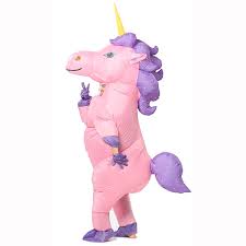 Photo 1 of Inflatable Unicorn Costume Gold Silver Horn Unicorn for Unisex Adults Kids Animal Cosplay Clothing Carnival Halloween Costumes

