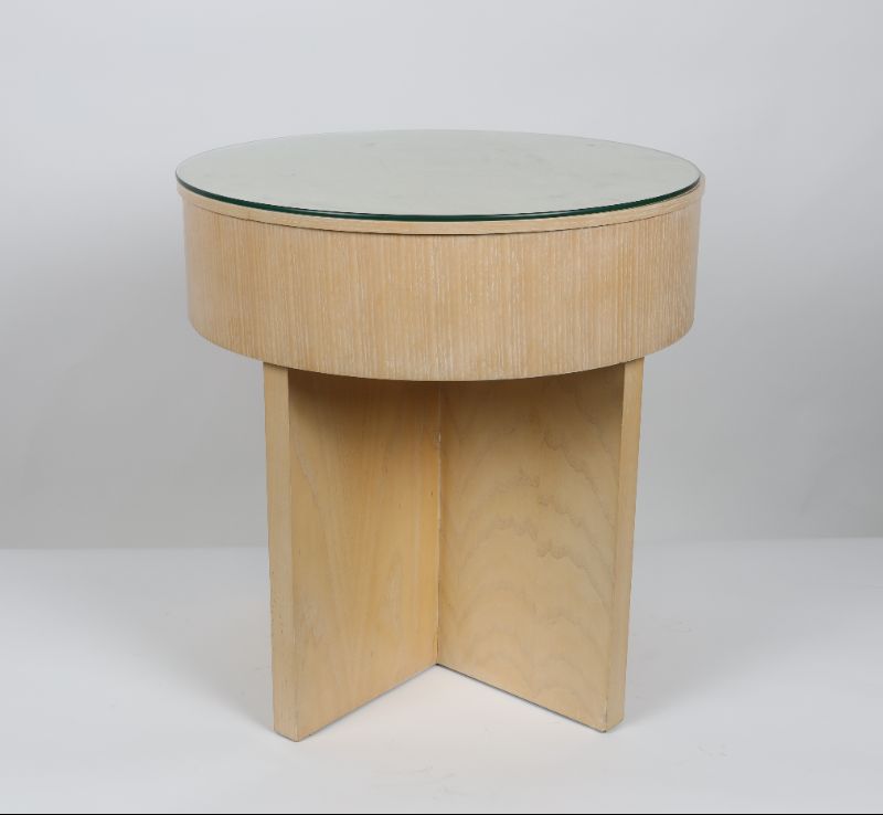 Photo 1 of ROUND GLASS  TOP END TABLE 25H x 24W INCHES