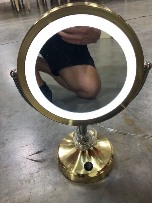 Photo 1 of GOLD LED MAKEUP MIRROR  H 15 W 11