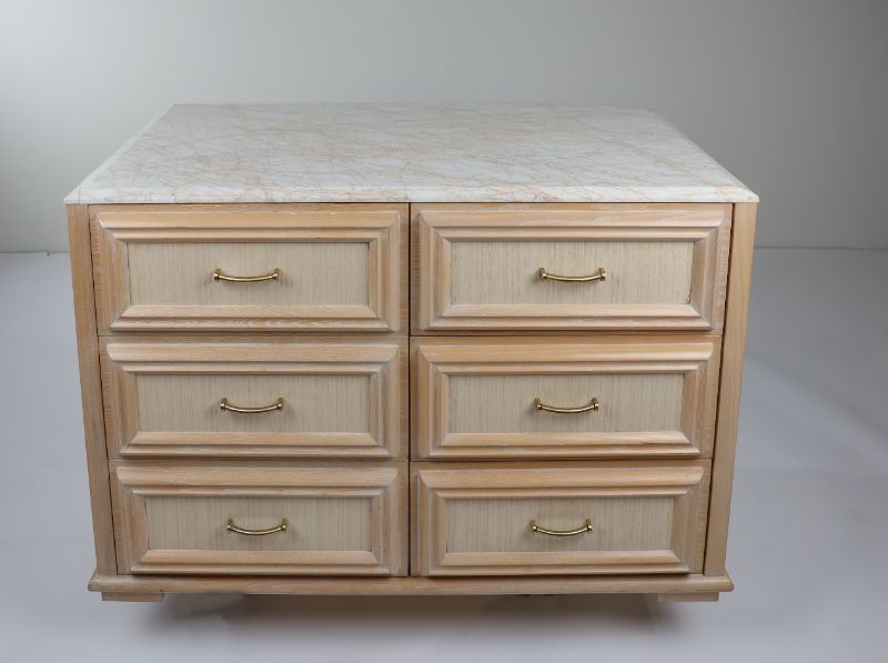 Photo 1 of 3 DRAWER WOODEN DRESSER H33 INCH W47 INCH L25 INCH DRESSER WITH MINI FRIDGE STORAGE **LOOSE HINGES**