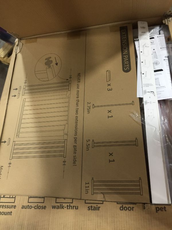 Photo 2 of Easy Step 49-Inch Extra Wide Baby Gate, Includes 4-Inch and 12-Inch Extension Kit, 4 Pack of Pressure Mount Kit and 4 Pack of Wall Mount Kit, Platinum